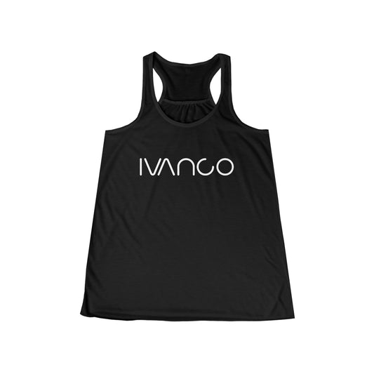 IVANCO Flowy Racerback Ladies Tank White Logo